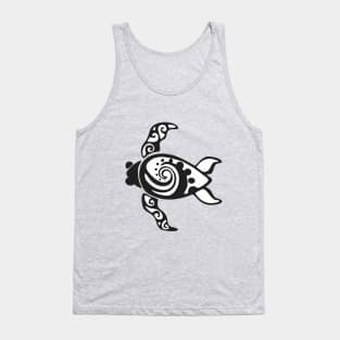 black white turtle art Tank Top